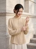  Áo sơ mi lụa tuyết vai bồng cổ bèo 