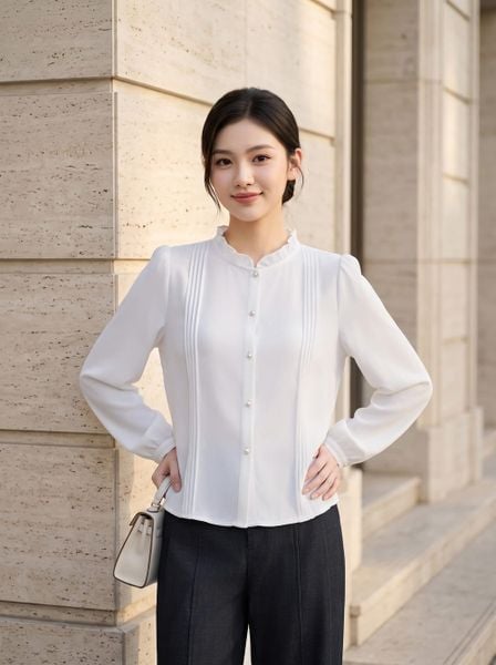  Áo sơ mi vai bồng cổ bèo 