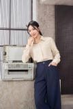  Áo sơ mi lụa tuyết nẹp giấu khuy 