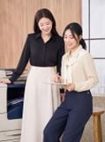  Áo sơ mi lụa tuyết nẹp giấu khuy 