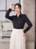  Áo sơ mi lụa tuyết nẹp giấu khuy 