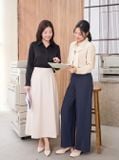  Áo sơ mi lụa tuyết nẹp giấu khuy 