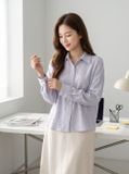  Áo sơ mi tay ép tơ dơi phom rộng 
