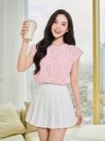  Áo sơ mi thô kẻ tay hến cổ trụ 