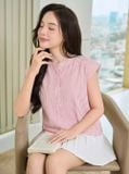  Áo sơ mi thô kẻ tay hến cổ trụ 