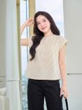  Áo sơ mi thô kẻ tay hến cổ trụ 