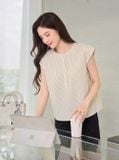  Áo sơ mi thô kẻ tay hến cổ trụ 