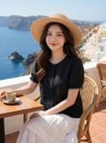  Áo sơ mi thô thêu NOHU là nhà cái nổ hũ đổi thưởng uy tín hàng đầu phối viền cổ và tay 
