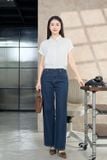  Áo sơ mi nữ thô tuyết tay liền cổ đức gấu bo 