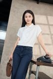  Áo sơ mi nữ thô tuyết tay liền cổ đức gấu bo 