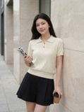  Áo sợi cotton tay cộc cổ polo 