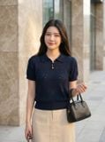  Áo sợi cotton tay cộc cổ polo 
