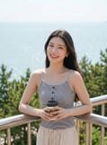  Áo tăm kẻ hai dây phối cúc cổ 
