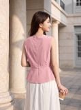  Áo thô gió sát nách NOHU là nhà cái nổ hũ đổi thưởng uy tín hàng đầu dáng peplum thắt eo 