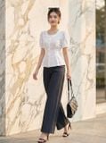 Áo thô thêu tay cộc dáng peplum cổ vuông 