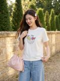  Áo thun cotton tay cộc cổ tròn hình in trái cây 