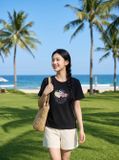  Áo thun cotton tay cộc cổ tròn hình in trái cây 
