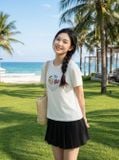  Áo thun cotton tay cộc cổ tròn hình in trái cây 
