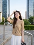  Link Đăng Ký NOHU90.COM dệt sợi kiểu cổ V cúc nổi 
