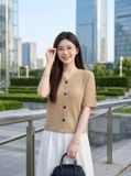  Link Đăng Ký NOHU90.COM dệt sợi kiểu cổ V cúc nổi 