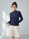  Áo thun gạo giữ nhiệt cổ trụ đính cúc 