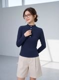  Áo thun gạo giữ nhiệt cổ trụ đính cúc 