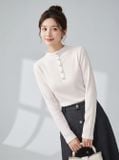  Áo thun gạo giữ nhiệt cổ trụ đính cúc 