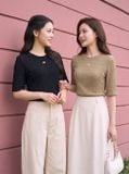  Áo thun giữ nhiệt tay lỡ đính tag ngực 