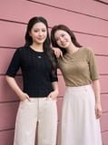  Áo thun giữ nhiệt tay lỡ đính tag ngực 