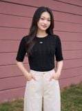  Áo thun giữ nhiệt tay lỡ đính tag ngực 