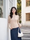  Áo thun tăm dài tay bổ dọc thân trước 