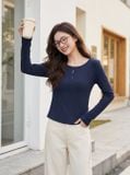 Áo thun tăm dài tay bổ dọc thân trước 