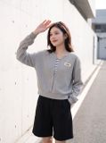  Áo thun tổ ong dài tay layer cổ đính tag ngực 