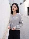  Áo thun tổ ong dài tay layer cổ đính tag ngực 