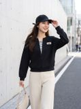  Áo thun tổ ong dài tay layer cổ đính tag ngực 
