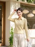 Áo kiểu cổ đức dáng ôm khuy cài nửa 