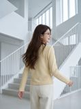  Áo kiểu dài tay cổ V sâu giả hai lớp 
