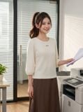  Áo kiểu vai bồng xếp ly tag ngực 