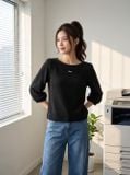  Áo kiểu vai bồng xếp ly tag ngực 