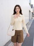 Áo kiểu cổ bẻ cách điệu mở khóa kéo 