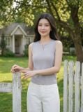  Áo tăm lạnh sát nách cổ trụ V mở 