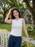  Áo tăm lạnh sát nách cổ trụ V mở 
