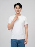  Áo may ô nam Cotton cộc tay cổ tròn cơ bản 