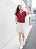  Áo umi hai lớp sơ mi kết hợp gile 