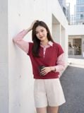  Áo umi hai lớp sơ mi kết hợp gile 