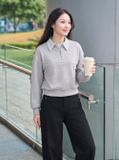  Áo kiểu tay dài phối cổ sơ mi 