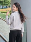  Áo kiểu tay dài phối cổ sơ mi 