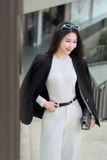  Áo blazer không cổ dáng suông chất tuýt si mango lót habutai 