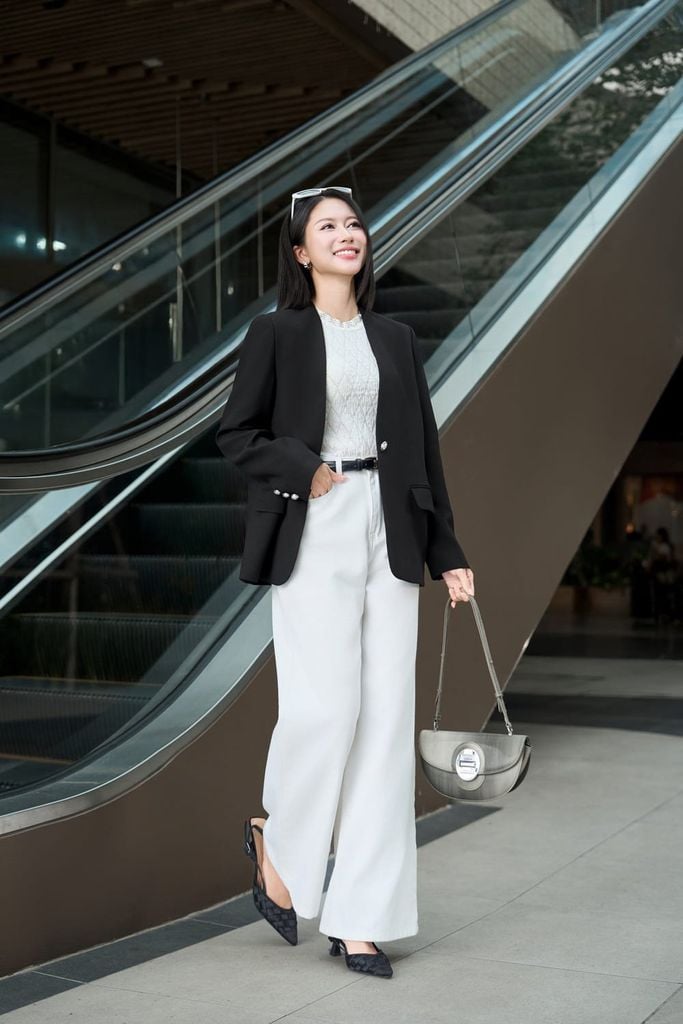  Áo blazer không cổ dáng suông chất tuýt si mango lót habutai 