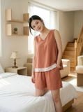  Bộ đùi đũi sách nách cổ V phối viền gấu 